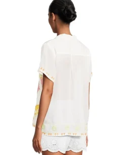 Johnny Was Piper Applique Shirt Natural Hot