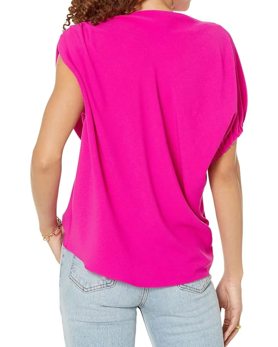 Trina Turk Pixie Shoulder Top Sunset Pink Hot