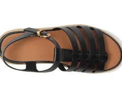 FitFlop PLATFFORMS Espadrille Leather Fisherman Wedge Sandals Black Online