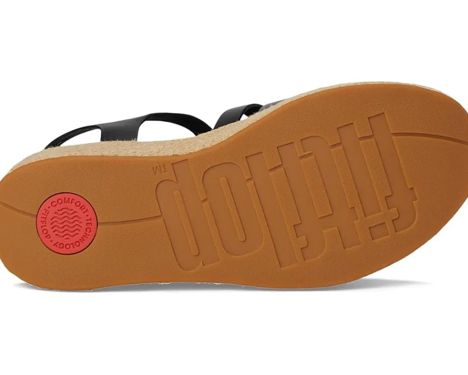 FitFlop PLATFFORMS Espadrille Leather Fisherman Wedge Sandals Black Online