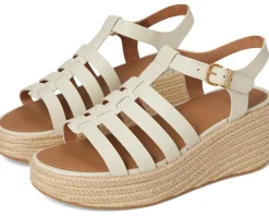 Women FitFlop PLATFFORMS Espadrille Leather Fisherman Wedge Sandals