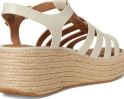 Women FitFlop PLATFFORMS Espadrille Leather Fisherman Wedge Sandals