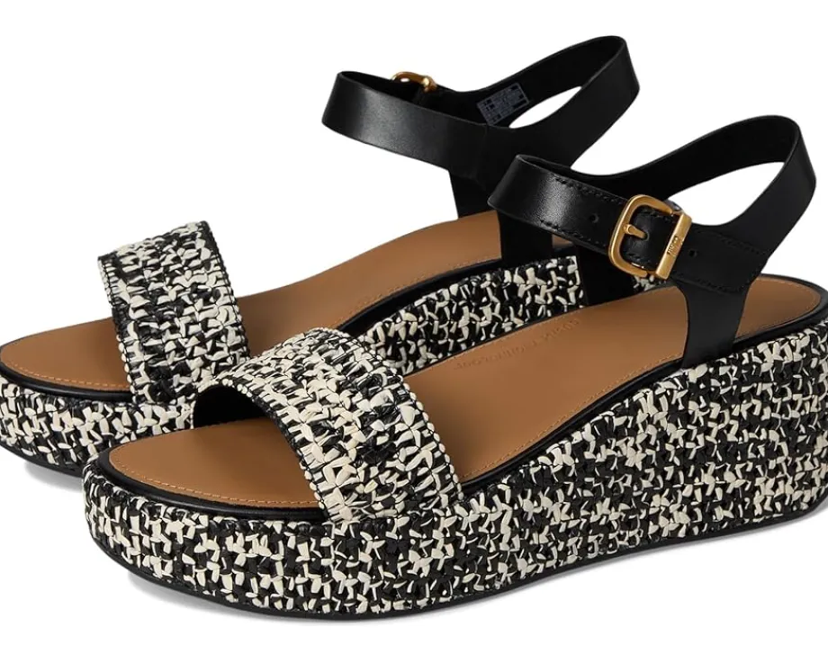 Women FitFlop Platfforms Woven Wedge Ankle-Strap Sandals