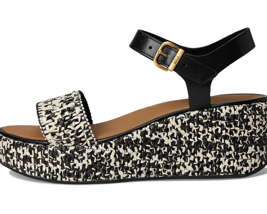 Women FitFlop Platfforms Woven Wedge Ankle-Strap Sandals