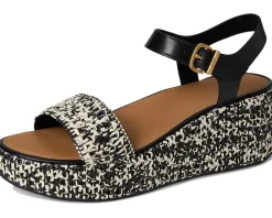 Women FitFlop Platfforms Woven Wedge Ankle-Strap Sandals