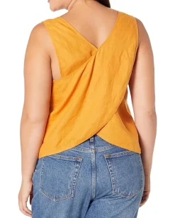 Women Madewell Plus 100% Linen Cross-Back Sleeveless Top