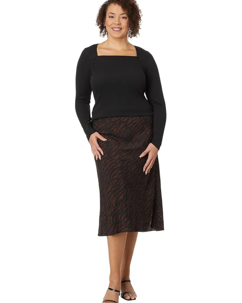 Madewell Plus Angled Neckline Long-Sleeve Top True Black Discount