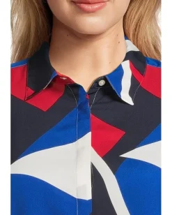 Women Lauren Ralph Lauren Plus Size Classic Fit Print Crepe Shirt