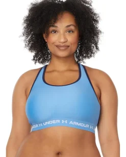 Under Armour Plus Size Crossback Mid Impact Bra Horizon Blue/Midnight Navy/White Hot