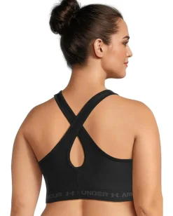 Under Armour Plus Size Crossback Mid Impact Bra Black/Black/Jet Gray Outlet