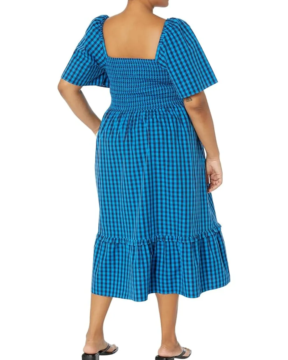 Draper James Plus Size Deana Smocked Dress Nassau Navy Multi Online
