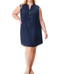 NIC+ZOE Plus Size Denim Dress Dark Wash Clearance