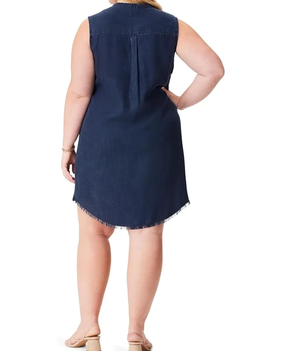 NIC+ZOE Plus Size Denim Dress Dark Wash Clearance