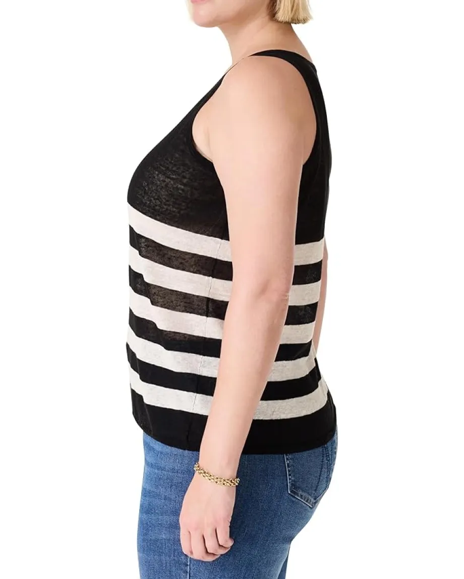 Women NIC+ZOE Plus Size Featherweight Striped Tank
