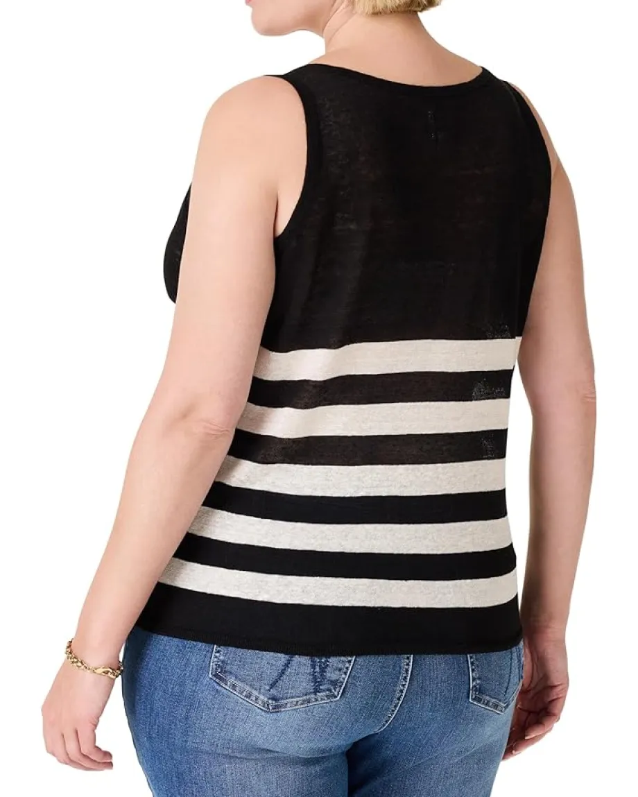 Women NIC+ZOE Plus Size Featherweight Striped Tank