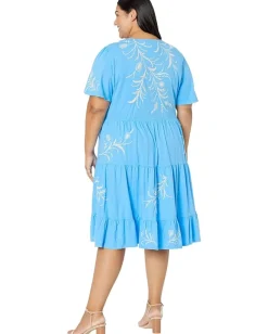 Women Johnny Was Plus Size Fern Tiered Knit Dress