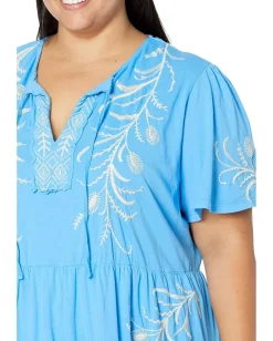 Women Johnny Was Plus Size Fern Tiered Knit Dress