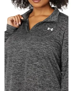 Under Armour Plus Size Tech 1/4 Zip Twist Black/White Sale