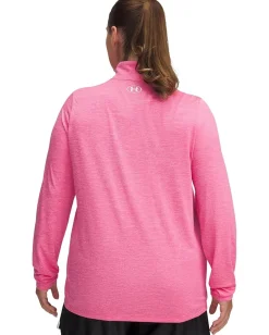 Under Armour Plus Size Tech 1/4 Zip Twist Super Pink/White