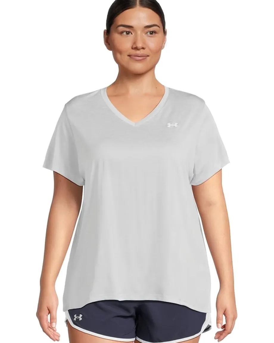 Women Under Armour Plus Size Tech Short Sleeve V-Neck Twist