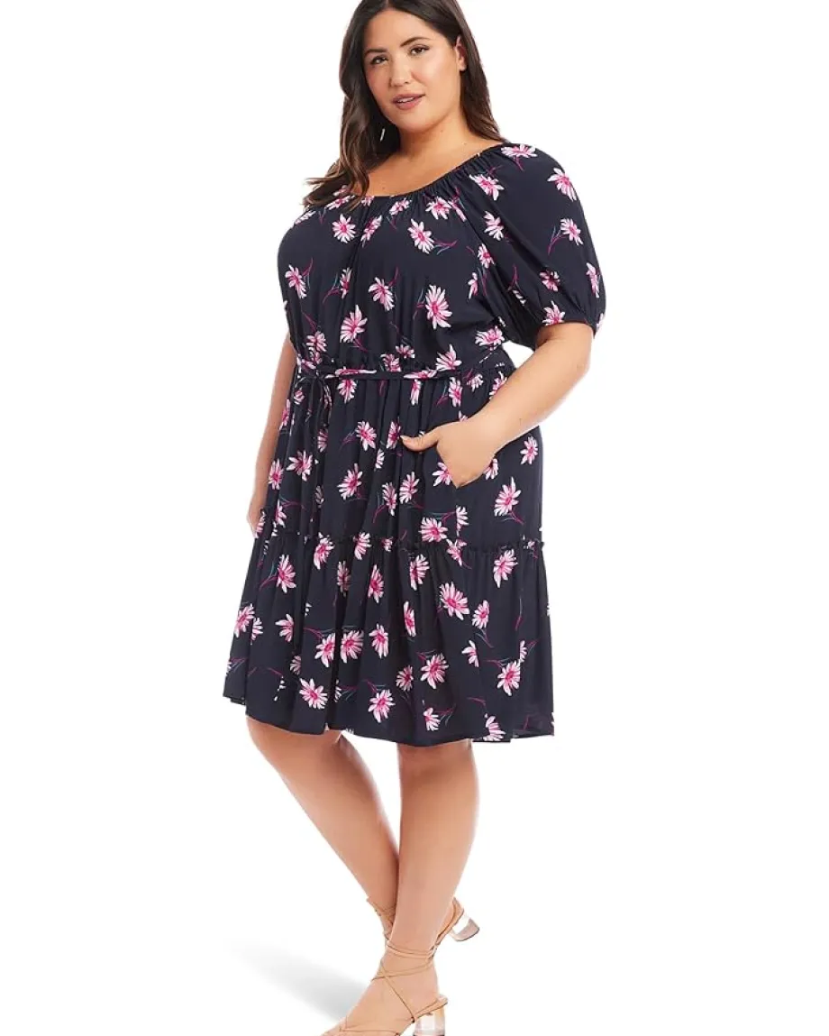 Karen Kane Plus Size Tiered Short Dress Daisy