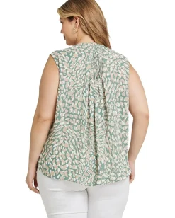 Women NYDJ Plus Sleeveless Pintuck Blouse