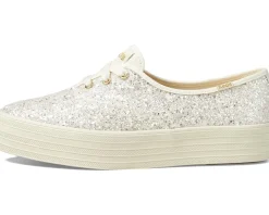 Keds Point Lace Up Cream Glitter Hot