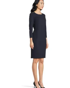 Women Lauren Ralph Lauren Ponte 3/4 Sleeve Dress