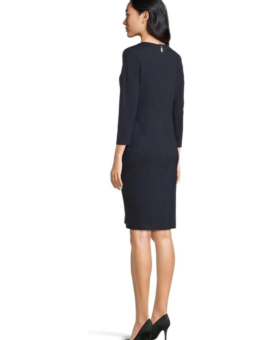 Women Lauren Ralph Lauren Ponte 3/4 Sleeve Dress
