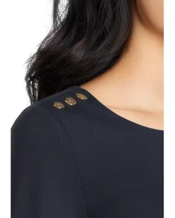 Women Lauren Ralph Lauren Ponte 3/4 Sleeve Dress