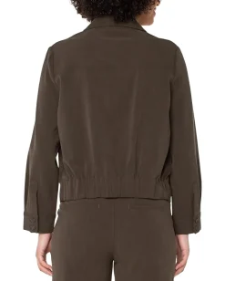 Women Liverpool Los Angeles Popover Long Sleeve Shirt With Elastic At Waist