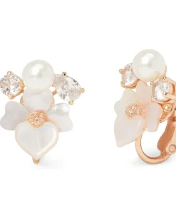 Kate Spade New York Precious Pansy Cluster Studs - Clips White Multi Outlet