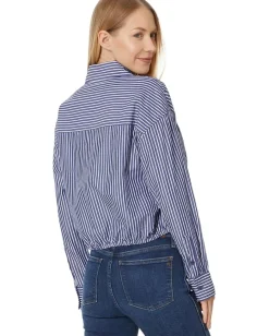 Women KUT from the Kloth Presley - Crop Button Down L/S With Elastic Hem