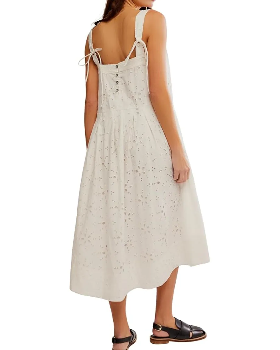 Free People Primavera Eyelet Midi White