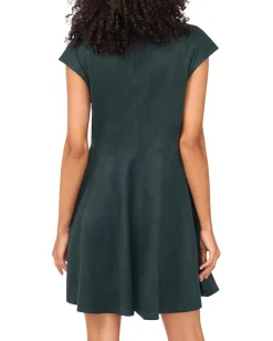 Vince Camuto Princess Seam Cap Sleeve Short Circle Dress Forest Night Outlet