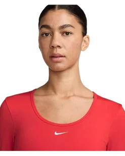 Nike Pro Dri-FIT Cropped Long-Sleeve Top Light Crimson/Ember Glow/White Outlet