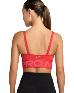 Nike Pro Indy Plunge Medium Support Bra Light Crimson/Challenge Red/White Hot