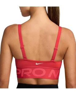 Nike Pro Indy Plunge Medium Support Bra Light Crimson/Challenge Red/White Hot
