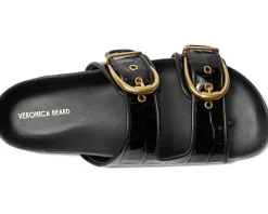 Veronica Beard Prue Black Croc Print Leather New