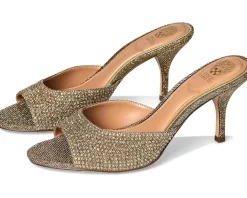 Vince Camuto Prynn Embellished High Heel Mule Sandal Light Bronze New
