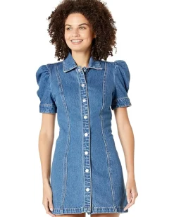 Women Blank NYC Puff Sleeve Denim Mini Dress in