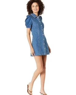 Women Blank NYC Puff Sleeve Denim Mini Dress in