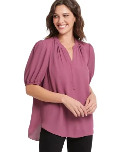 NYDJ Puff Sleeve Popover Crushed Berry Online