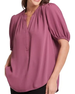 NYDJ Puff Sleeve Popover Crushed Berry Online