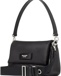 Kate Spade New York Puffed Puffy Fabric Lola Convertible Crossbody Black Outlet