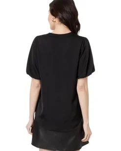 Vince Camuto Quarter Puff Sleeve Blouse Rich Black