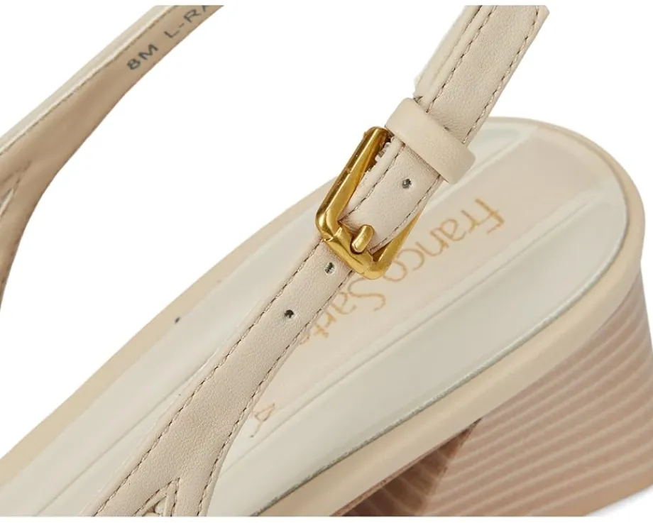 Franco Sarto Racer9 Slingback Shoes Alabaster Faux Leather Weave Online