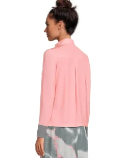 Jamie Sadock Raindrops Print Long Sleeve Sunsense Top Azalea Pink New