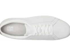 FitFlop Rally Crystal-Backtab Leather Trainers Urban White/Silver Outlet