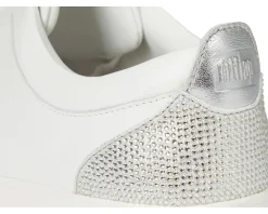 FitFlop Rally Crystal-Backtab Leather Trainers Urban White/Silver Outlet
